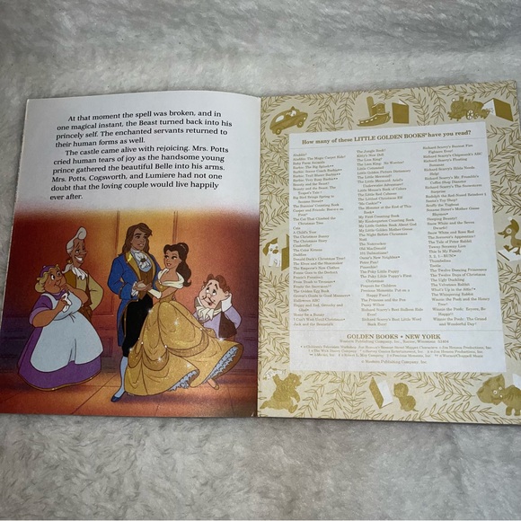 Disney’s Beauty and the Beast 1991 a Little Golden Book - Picture 5 of 5